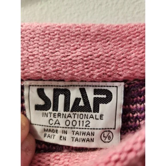 Snap Internationale Vintage Sweaters 90's Pink Size Large Pre-Owned - Picture 2 of 7